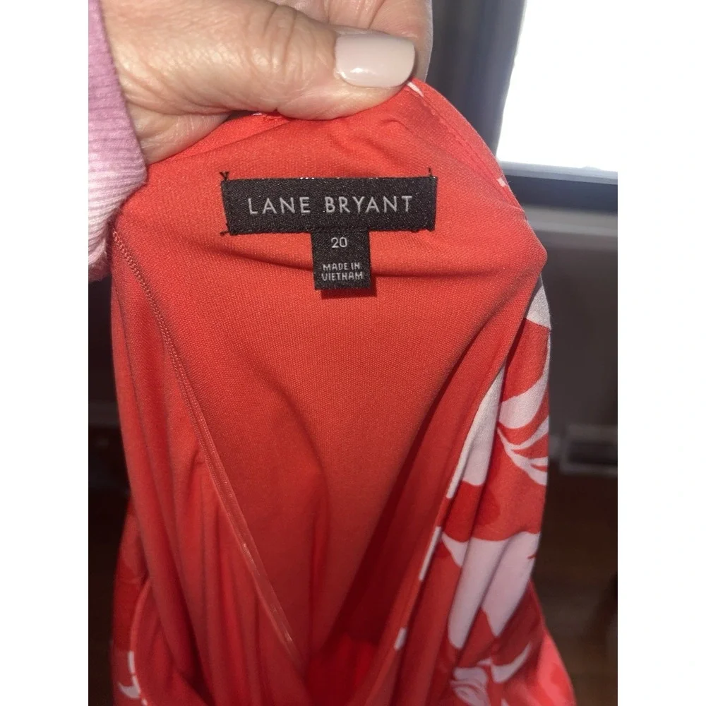 NEW‎ LANE BRYANT PLUS SIZE STARFISH CORAL KNOT WAIST MIDI DRESS SZ 20